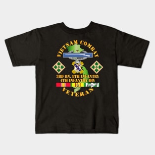 Vietnam Combat Infantry Veteran w 3rd Bn 8th Inf - 4th ID SSI Kids T-Shirt